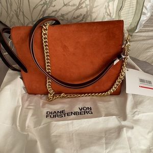 DVF Rust Suede Shoulder Bag